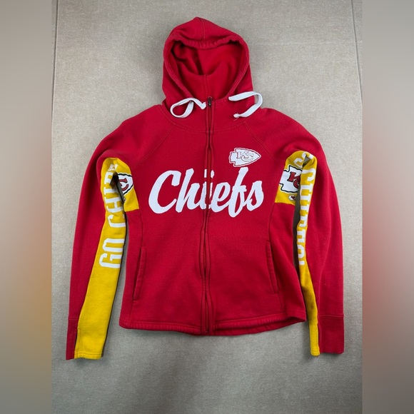 NFL Kansas City Chiefs Women’s Medium Red Full Zip Hoodie‎ Sweater